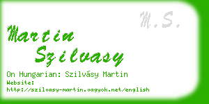 martin szilvasy business card